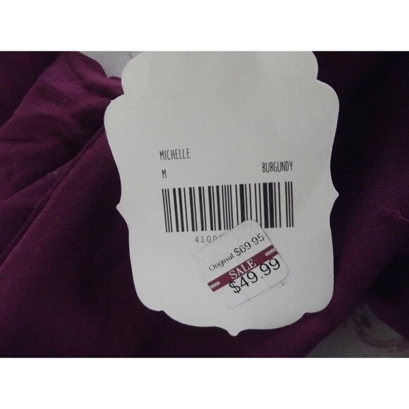 Altar'd State Dress Womens Size Medium Burgundy V-Neck lace up long bell sleeves - Picture 9 of 12